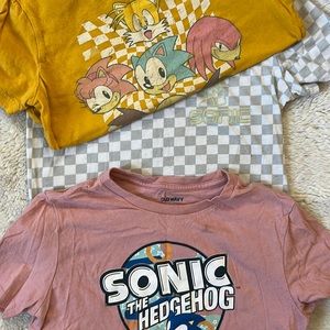 SONIC the Hedgehog Boys Lot Set 3 T-shirts Size Small